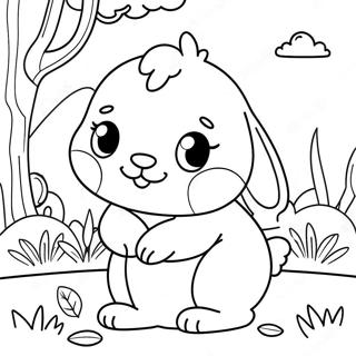 Page à colorier de mignon petit lapin du jardin | Page de coloriage Bébé Lapin Lapin