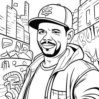 Page à colorier de graffiti style Cholo | Page de coloriage Cholo