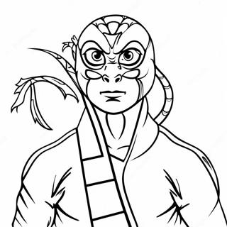Page à colorier Cobra Kai Hawk | Page de coloriage Cobra Kai Hawk