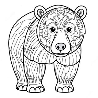 Page à colorier d'ours brun | Page de coloriage Ours brun