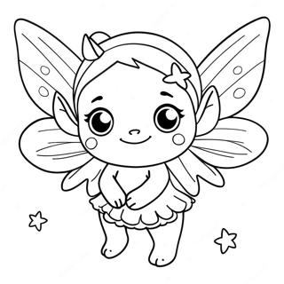 Page à colorier de la jolie fée avec des ailes scintillantes | Page de coloriage Fée