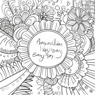Page à colorier d'affirmation positive facile | Page de coloriage Facile Positif