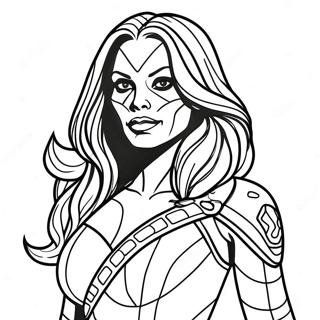Page à colorier Gamora | Page de coloriage Gamora
