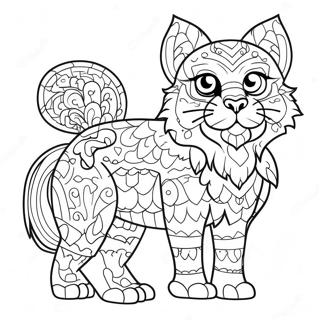 Page à colorier d'animaux en pixel art coloré | Page de coloriage Pixel