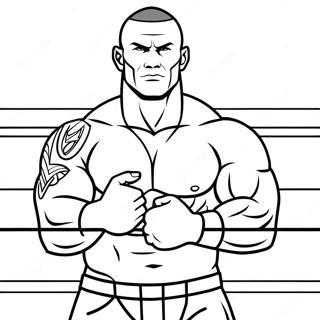Page à colorier Randy Orton en action | Page de coloriage Randy Orton