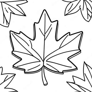Page à colorier de la feuille d'érable du Canada | Page de coloriage Canada
