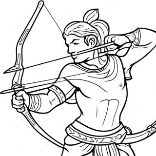Page à colorier de l'archer Sagittaire coloré | Page de coloriage Sagittaire