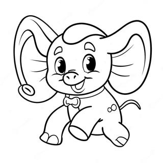 Page à colorier Dumbo mignon volant | Page de coloriage Dumbo