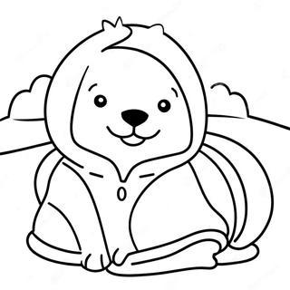 Page à colorier d'une couverture d'animal douillette | Page de coloriage Couverture