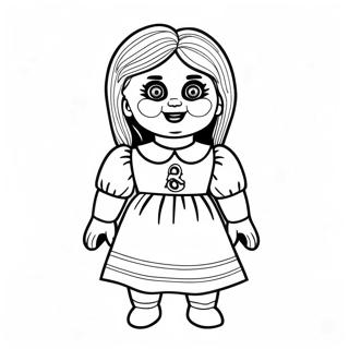 Page à colorier Poupée Effrayante Annabelle | Page de coloriage Annabelle