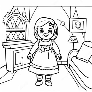 Page à colorier Annabelle dans une Maison Hantée | Page de coloriage Annabelle