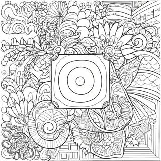 Page à colorier Carré avec des Motifs Amusants | Page de coloriage Carré