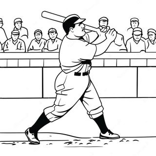 Page à colorier Swing Classique de Babe Ruth | Page de coloriage Babe Ruth