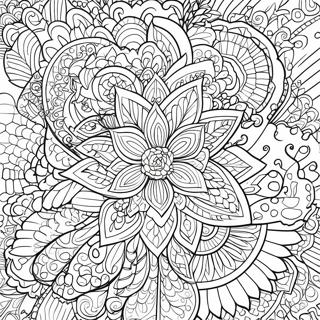 Page à colorier de mandala floral détaillé | Page de coloriage Fleur Dure
