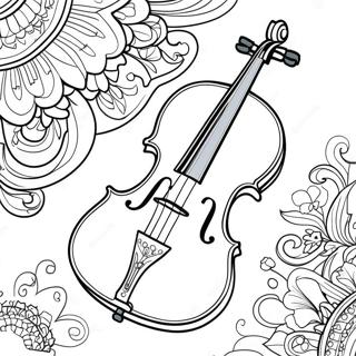 Page à colorier de violon | Page de coloriage Violon