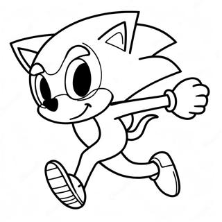 Page à colorier Sonic le hérisson courant vite | Page de coloriage Sonic Boom