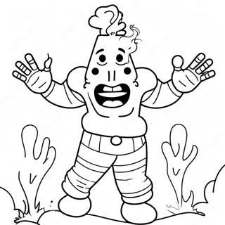 Page à colorier : Zozobra enflammé | Page de coloriage Zozobra