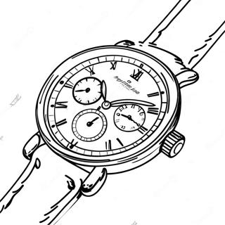 Page à colorier de Montre Vintage | Page de coloriage Montre