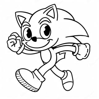 Page à colorier de Sonic le hérisson courant vite | Page de coloriage Sonic Underground