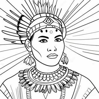 Page à colorier de danseur cherokee traditionnel | Page de coloriage Cherokee