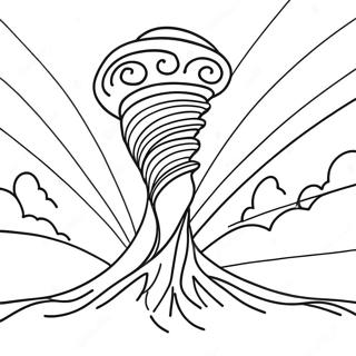Page à colorier Tornade Tourbillonnante | Page de coloriage Tornade