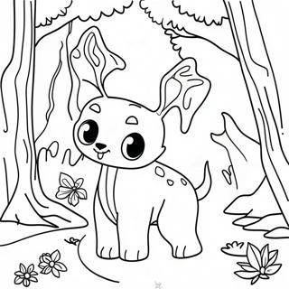 Page à colorier des créatures maudites de la forêt | Page de coloriage Maudit