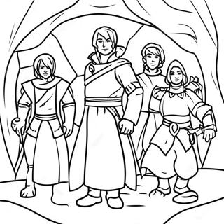 Page à colorier Groupe d'Aventuriers DnD | Page de coloriage DnD