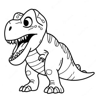 Page à colorier de T-Rex féroce rugissant | Page de coloriage Trex