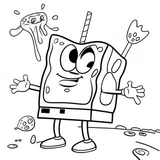 Page à colorier de SpongeBob en hauteur | Page de coloriage SpongeBob Haut