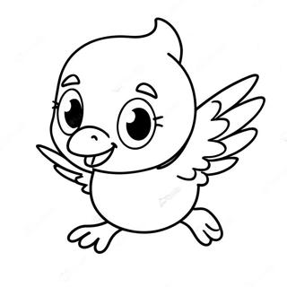 Page à colorier Oiseau Tweety Heureux Volant | Page de coloriage Oiseau Tweety