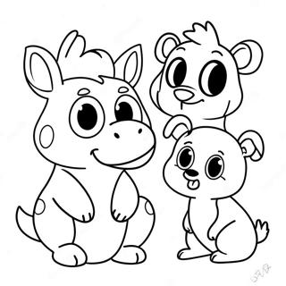 Page à colorier d'animaux de dessin animé hilarants | Page de coloriage Hilarant