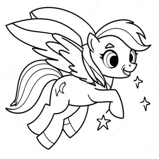 Page à colorier Rainbow Dash volant | Page de coloriage MLP