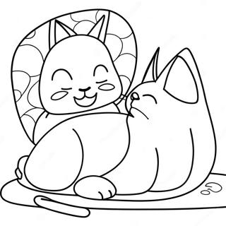 Page à colorier Sieste de Chat | Page de coloriage Sieste de chat