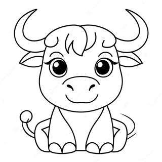 Page à colorier joli taureau | Page de coloriage Taureau
