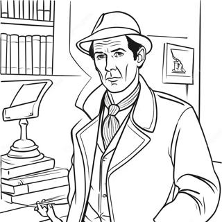 Page à colorier Sherlock Holmes, détective classique | Page de coloriage Sherlock Holmes