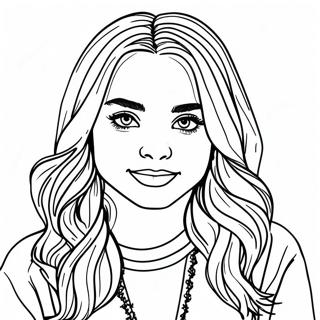 Page à colorier Portrait de Sabrina Carpenter | Page de coloriage Sabrina Carpenter