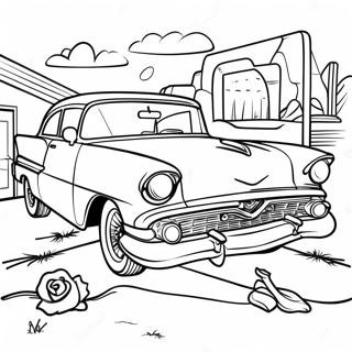 Page à colorier Art chicano old school | Page de coloriage Chicano old school