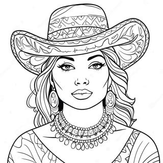 Page à colorier sur la culture chicano vintage | Page de coloriage Chicano old school