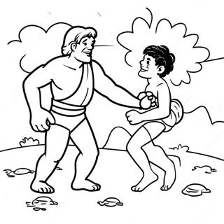 Page à colorier de l'histoire de Caïn et Abel | Page de coloriage Caïn et Abel
