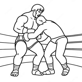 Page à colorier de lutte | Page de coloriage Lutte