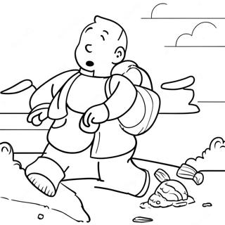 Page à colorier de Tintin | Page de coloriage Tintin