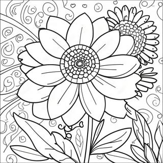 Page à colorier Fleur de souci | Page de coloriage Souci
