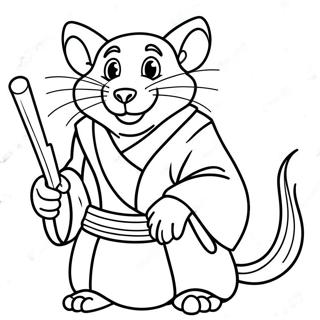 Page à colorier de Maître Splinter en action | Page de coloriage Maître Splinter