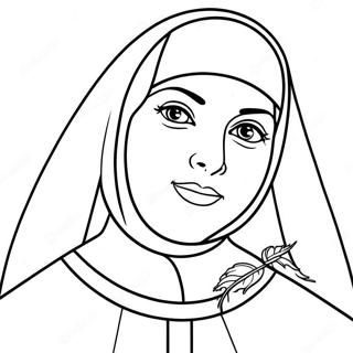 Page à colorier de nonne | Page de coloriage Nonne