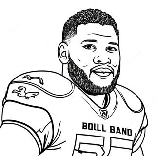 Page à colorier Aaron Donald | Page de coloriage Aaron Donald