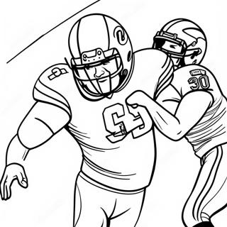 Page à colorier Aaron Donald sackant le quarterback | Page de coloriage Aaron Donald