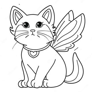 Chat avec des ailes Coloriages