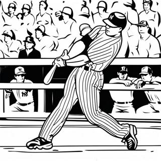 Page à colorier d'Aaron Judge frappant un home run | Page de coloriage Aaron Judge