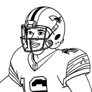 Page à colorier de Dak Prescott en pose d'action | Page de coloriage Dak Prescott