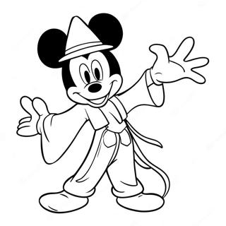 Page à colorier de Mickey sorcier | Page de coloriage Mickey Sorcier